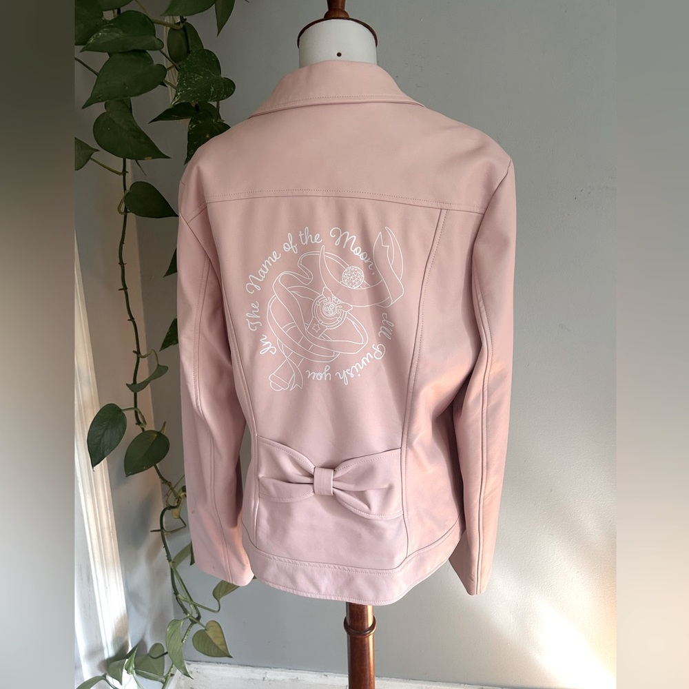 Pastel Pink Sailor Moon Faux Leather Jacket Size XL